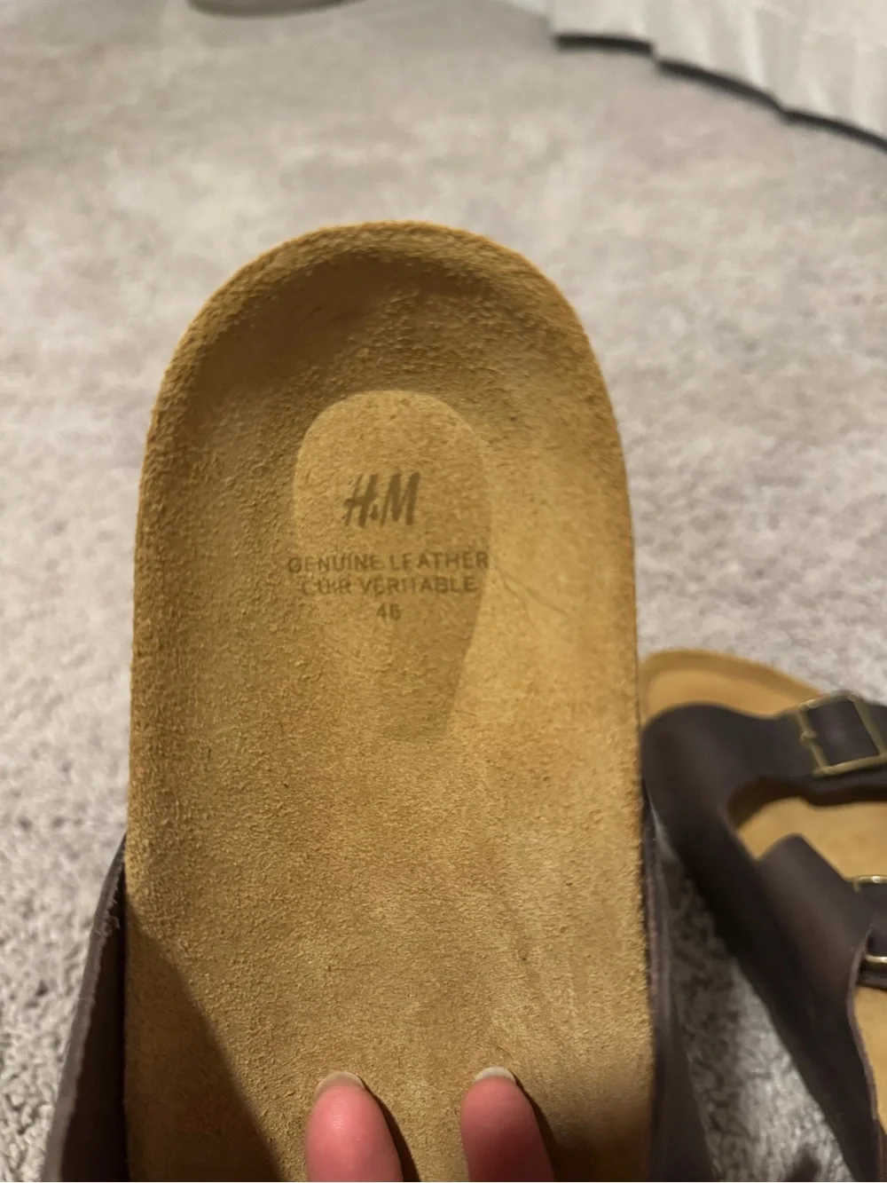 NWOT H&M Brown Double-Buckle Slide Sandals